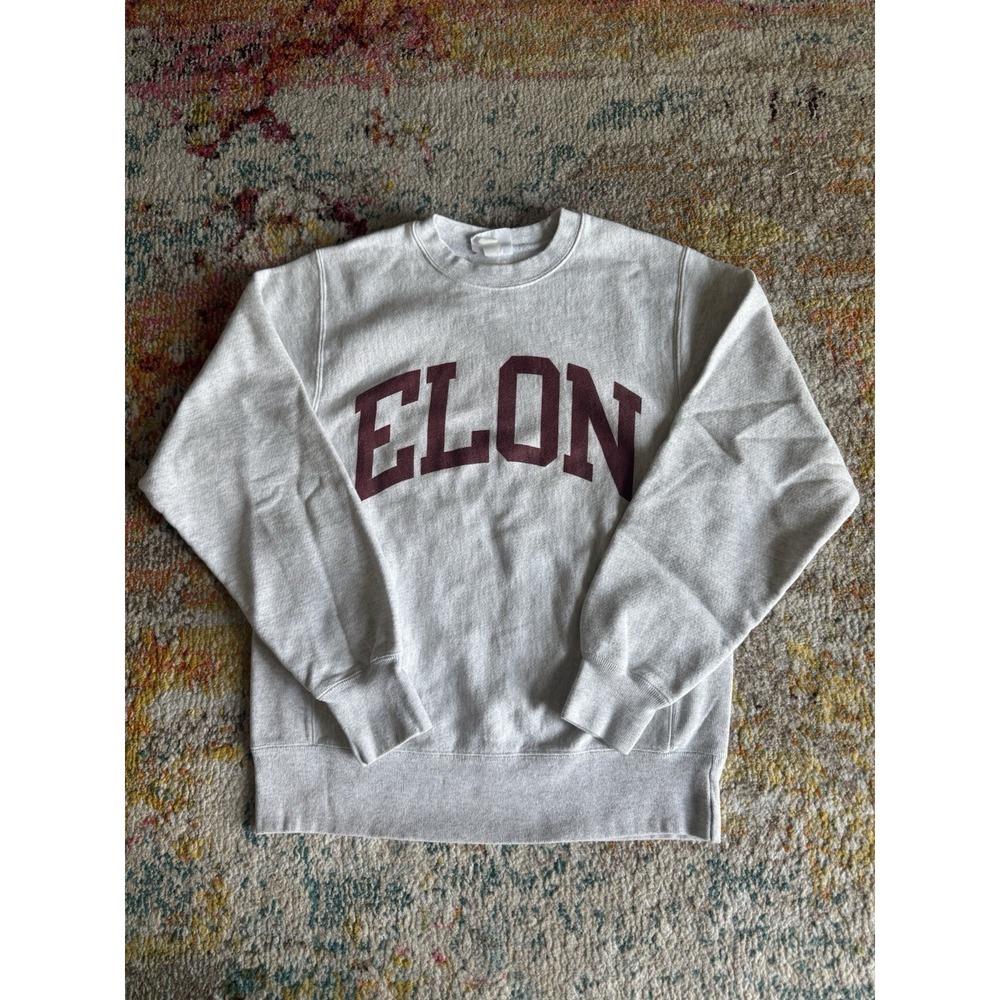 Champion Reverse Weave Elon University Grey Crewneck Sweatshirt Small